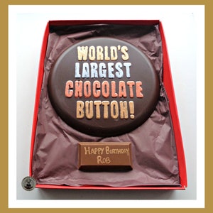 Giant Chocolate Button/Personalised Gift for Him/Her/Dad/Brother/Son/Daughter/Mum/Unique/Quirky/Funny Gift/Best Friend/husband/Man/Men/Male