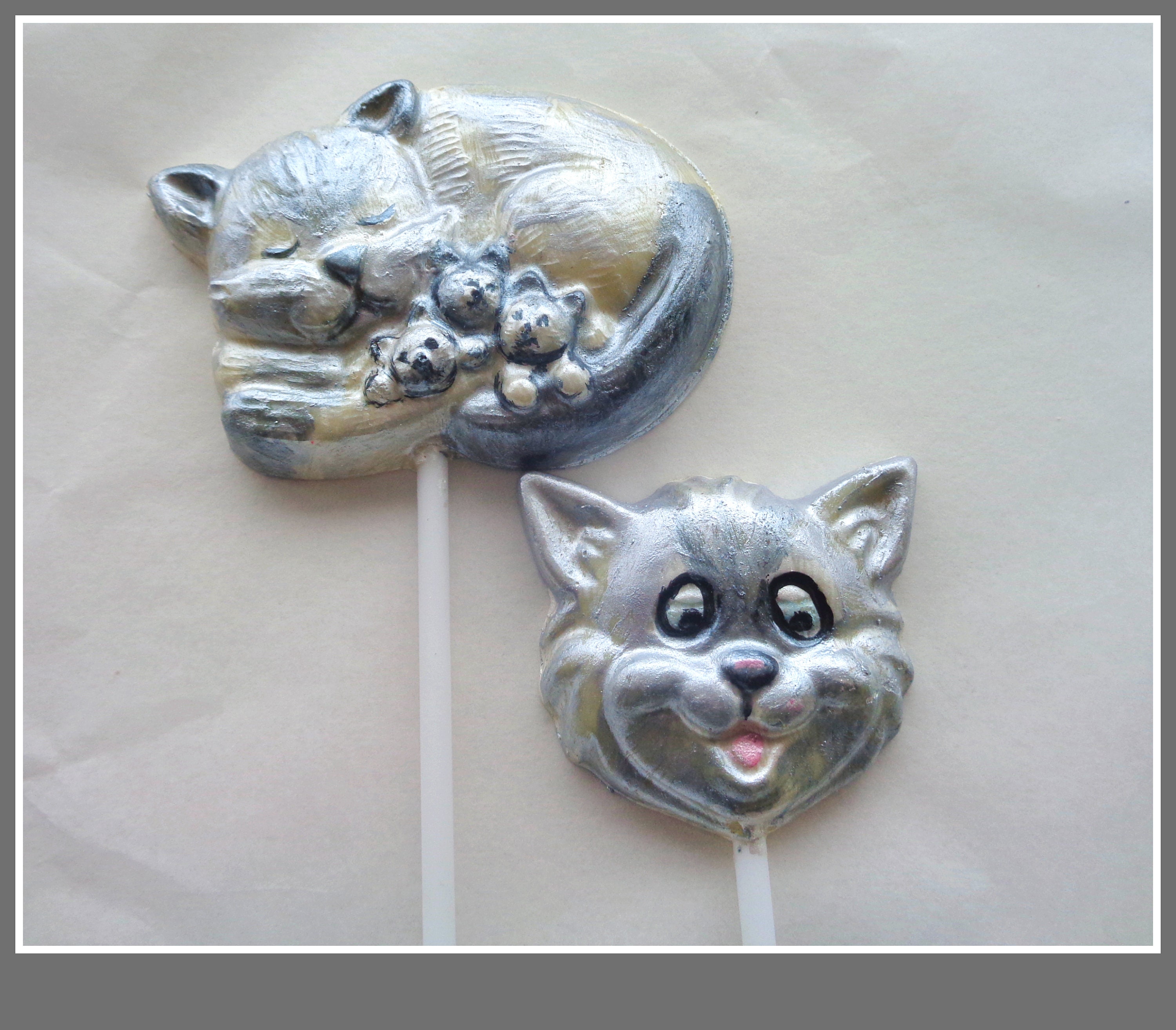 Chocolate Cat Lollipops/ginger Cat Gift/cat Chocolate Etsy