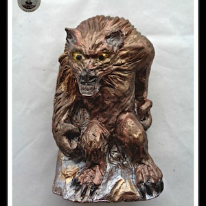 Edible Chocolate Werewolf Gift: Hand-Painted Halloween Horror Treat - Cake Topper