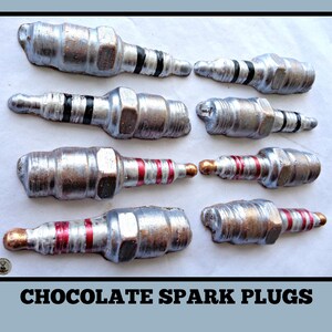 Chocolate Spark Plugs: Mechanic Gift, Edible Cake Toppers (Set of 8) - Car Repair Gift