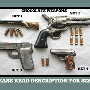 Chocolate Gun/Edible Pistol/Weapons/Firearms/Cowboy Pistol/Shooting/Hunting Rifle/Revolver/Bullets/Handgun/Shotgun/Gift for Him/Men/Man/Male