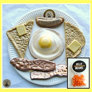 Chocolate Breakfast/English Fried Breakfast/Egg/Bacon/Toast/Sausages/Fun gift for him/Pretend food/Boyfriend/Husband/Teenager/men birthday