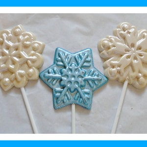 Snowflake Chocolate Lollipops/Frozen Chocolate Gift/Winter/Frozen Birthday Party/Frozen Party Favours/Edible Gift/Snowflake lolly/Lollies