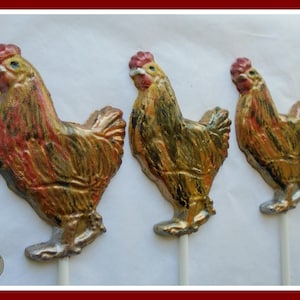Hen Chocolate Lollipops/Chicken/Rooster/Farm animal/Bird/Farmyard/Farmer/Country/Farm Party Favour/Hen Party/Women/Kid/Children/Lollies