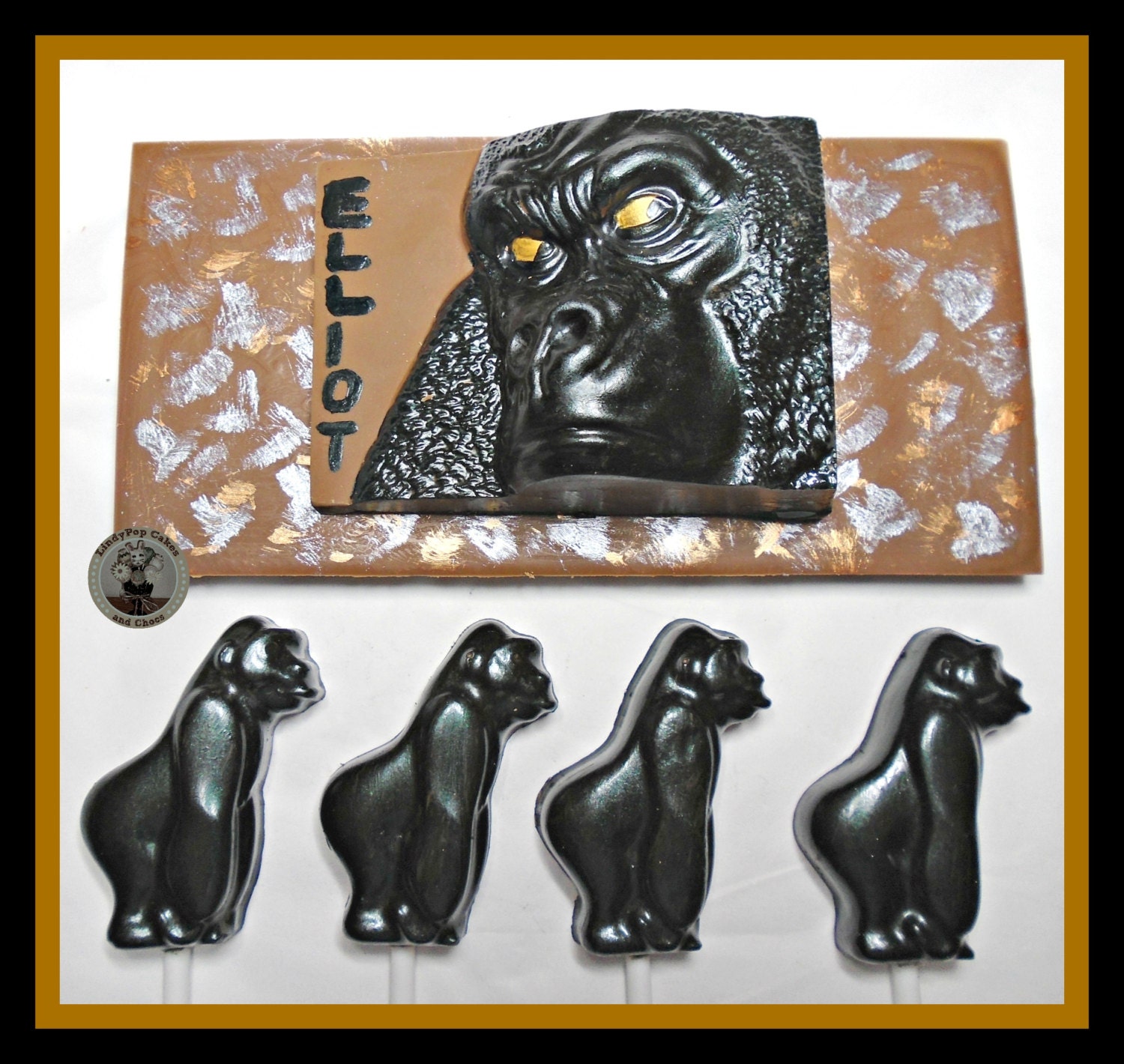 Gorilla Gift/chocolate Gorilla/mountain Gorilla/edible Gorilla  Birthday/primate/ape/king Kong/conservation/naturalist/men/boy/man/male/son  