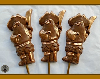 Pirate Chocolate Lollipops/Chocolate Pirate/Edible Pirate Sword/Hook/Wooden Leg/Hat/Pirate Party/Pirate Birthday Gift/Son/Children/Kid/Child