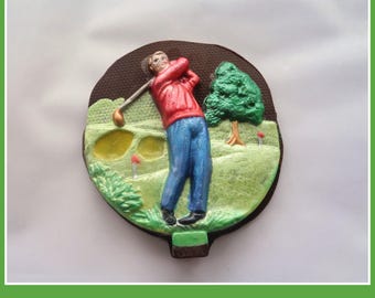 Golfer Chocolate Cake Topper: Hand-Painted Golf Gift, Personalised Edible