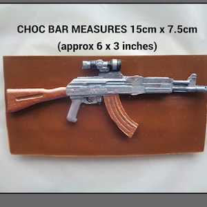 Chocolate Gun/Fake Assault Rifle/Edible Machine Gun/Shooting Games/Military/Army/Armed Forces/Gift/AK47 Shotgun/Gift for Him/Men/Man/Male