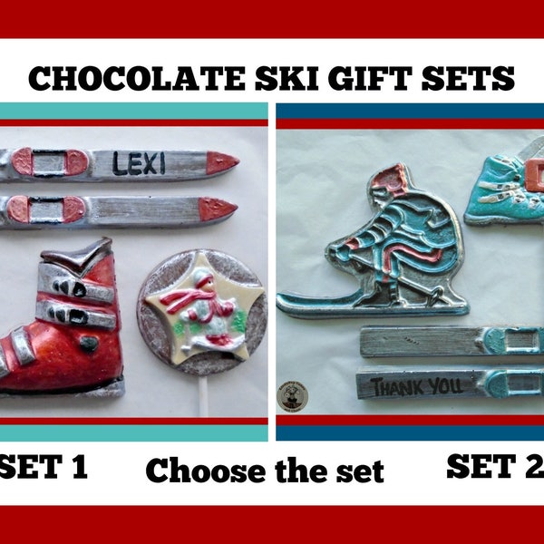 Ski Gift Chocolate Gift/Skiing/Skier/Ski Boots/Skis/Winter Sport/Snow/Male/Female/Men/Women/Ski Birthday/Edible Gift/Kids Skiing/Children
