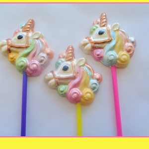 Unicorn Chocolate Lollipops/Chocolate Unicorn/Girls Unicorn Party Favours/Kids/Children/Edible Unicorns/Colourful Unicorn Birthday/Daughter