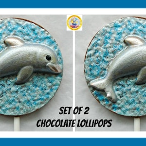 Chocolate Dolphin lollipops/Edible dolphin gift/birthday dolphin favours/sea creatures/beach/ocean/sea/marine animal/boy/girl/son/daughters