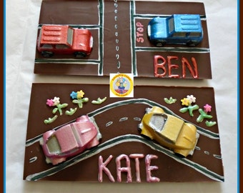 Personalised Chocolate Car Gift : Present for New Drivers -  Hand-Painted Belgian Chocolate