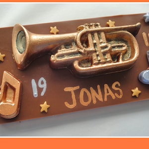 Trumpet Player Gift/Chocolate Trumpet/Edible Personalised/Brass band instrument/Jazz musician/marching band/Dad/brother/friend birthday/men