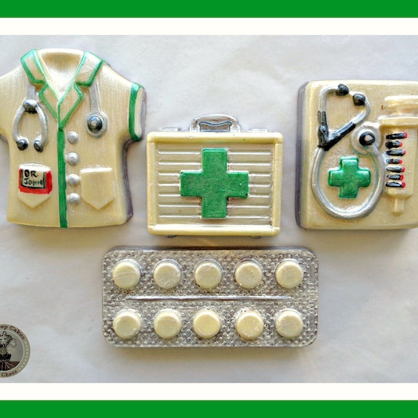 Hand-Painted Chocolate Doctor Gift Set - Novelty Medical Gift- Edible Cake Toppers