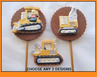 Chocolate Builder Construction Vehicles/Boys Builder Birthday/ Crane/Bulldozer/Truck/Lorry/Digger/Loader/Building Site/Man/Personalised