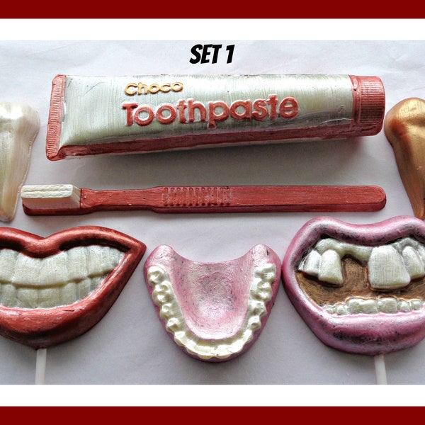 Gift for Dentist/Chocolate Gift/Dental Hygienist/Tooth Lollipops/Teeth/Mouth/Gums/Toothpaste/Dentist Birthday/Novelty chocolate/funny/joke