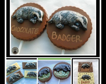 Badger Gift/Chocolate Gift/Chocolate Badger/Woodland Animal/Edible Badger/Woods/Countryside/Nature Lover/Edible Gift/Men/Women/Kids