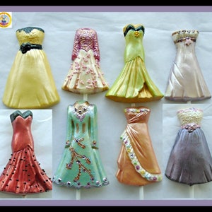 Chocolate Gift for her/Fashion Dress Lollipops/Women Wedding Favour/Evening Dresses/Girl Prom/Edible Gift/Costume Designer/Dressmaker Female image 6