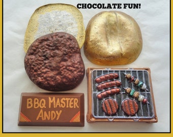 Chocolate Burger Gift/Burger Chocolate Food/Fun Chocolate Gift/Dad BBQ/Male/Boyfriend/Husband/Children/Fun Edible Gift/Boy/Son/Teenager/kid