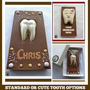 Dentist Gift/Chocolate Gift/Dental Hygienist/ChocolateTooth/Teeth/Mouth/Toothpaste/Dentist Birthday/Personalised Gift/Novelty/funny/joke