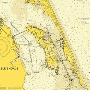 Nags Head NC - Outer Banks - Nautical Chart Decor - Etsy