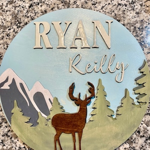Baby name sign, Nursery name sign, above crib sign, round name sign, custom name sign, boy name sign, boy nursery sign, nursery decor
