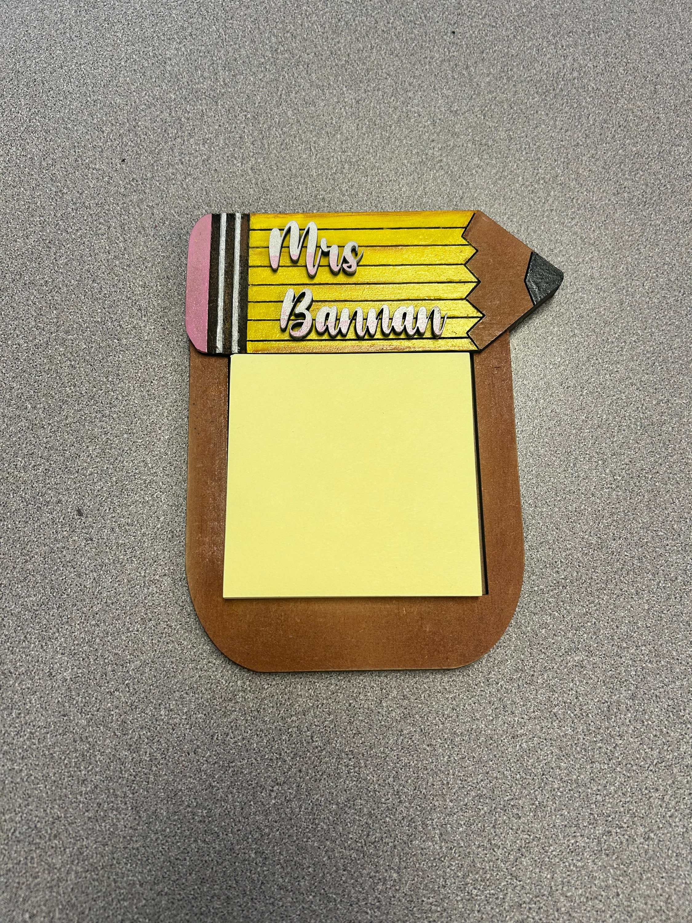 Personalized Teacher Note Pad Holder, Custom Name Post It Note Holder ...