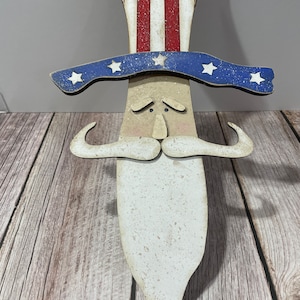 Uncle Sam Hanger, Patriotic decor, Wood Uncle Sam, Fourth of July Decor