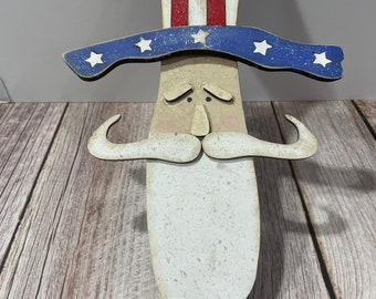 Uncle Sam Hanger, Patriotic decor, Wood Uncle Sam, Fourth of July Decor