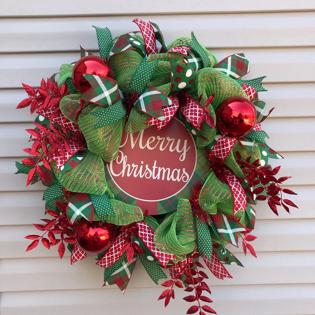 Elegant Christmas Mesh Wreath - Etsy