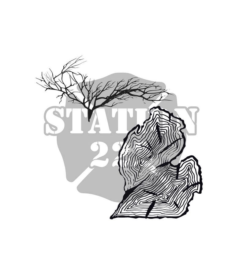Michigan Tree Rings Nature MI SVG Cut File Sil Silhouette Cameo Cricut ...