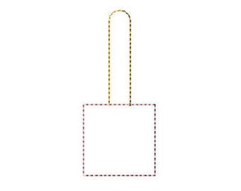 ITH Blank Square Key Fob Embroidery Design - ITH Blank Square Key Fob - Square Blank Embroidery design