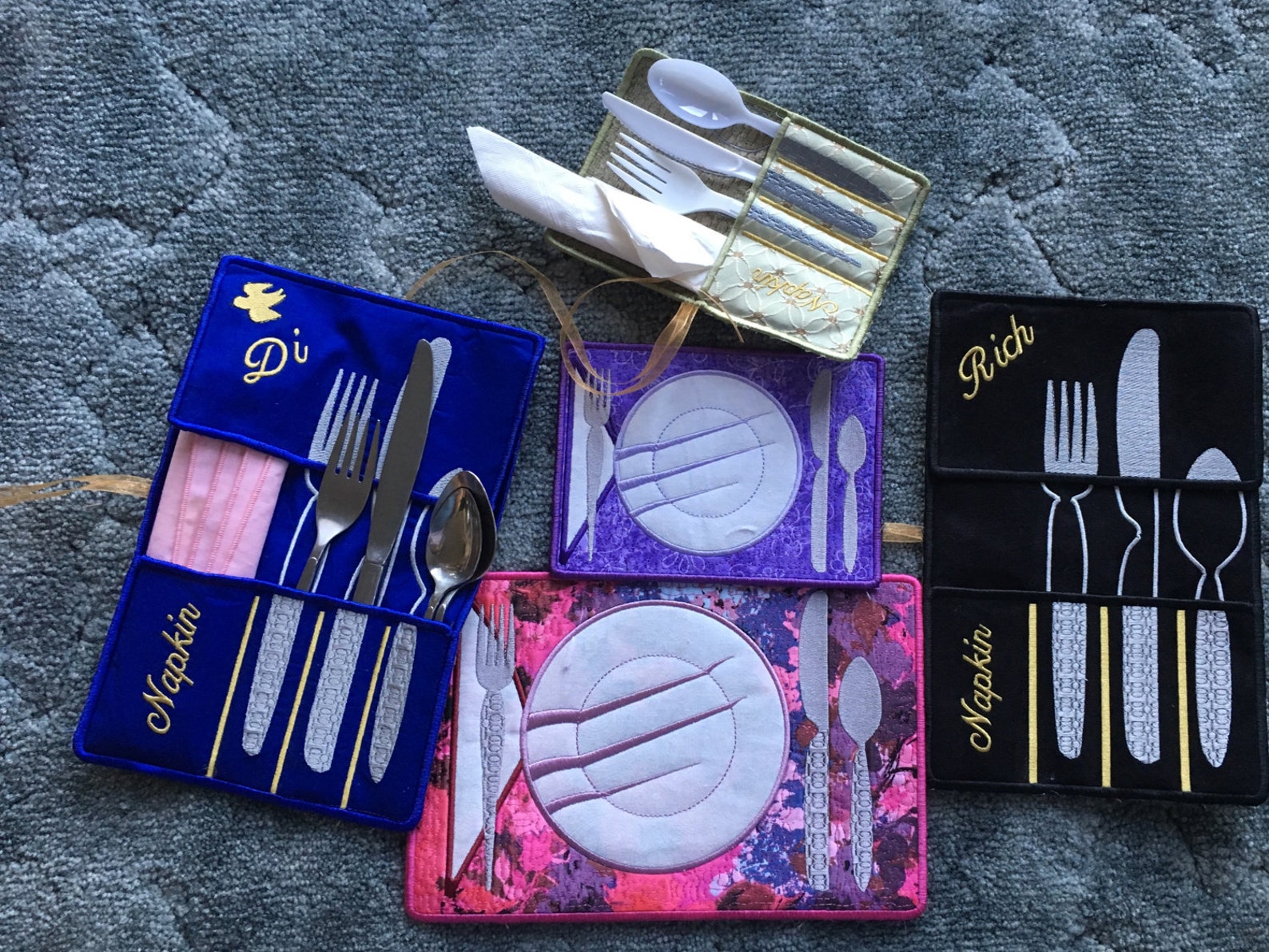 Cutlery Holder ITH in the Hoop Cutlery Embroidery Fits Etsy