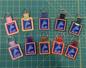 Aldi Quarter Keeper - Embroidered Aldi - available with quarter in gold, green, purple, lavender, pink, red, blue, brown or black vinyl