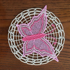 FSL Butterfly - FSL Coaster - Free Standing Lace - Butterfly Embroidery ...
