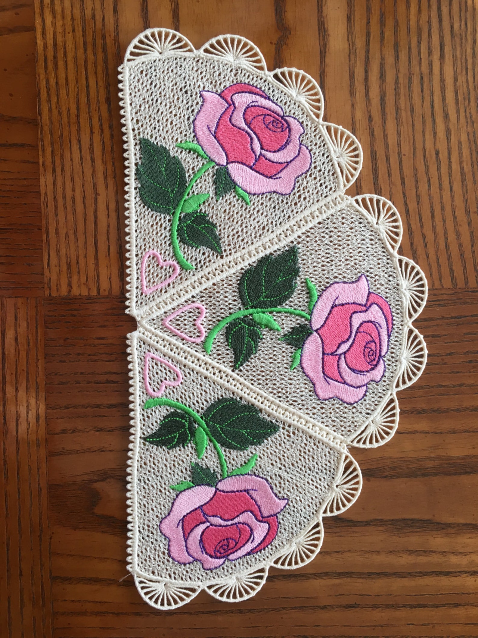 Rose FSL Rose Doily 3 Free Standing Lace Doily Embroidery Etsy