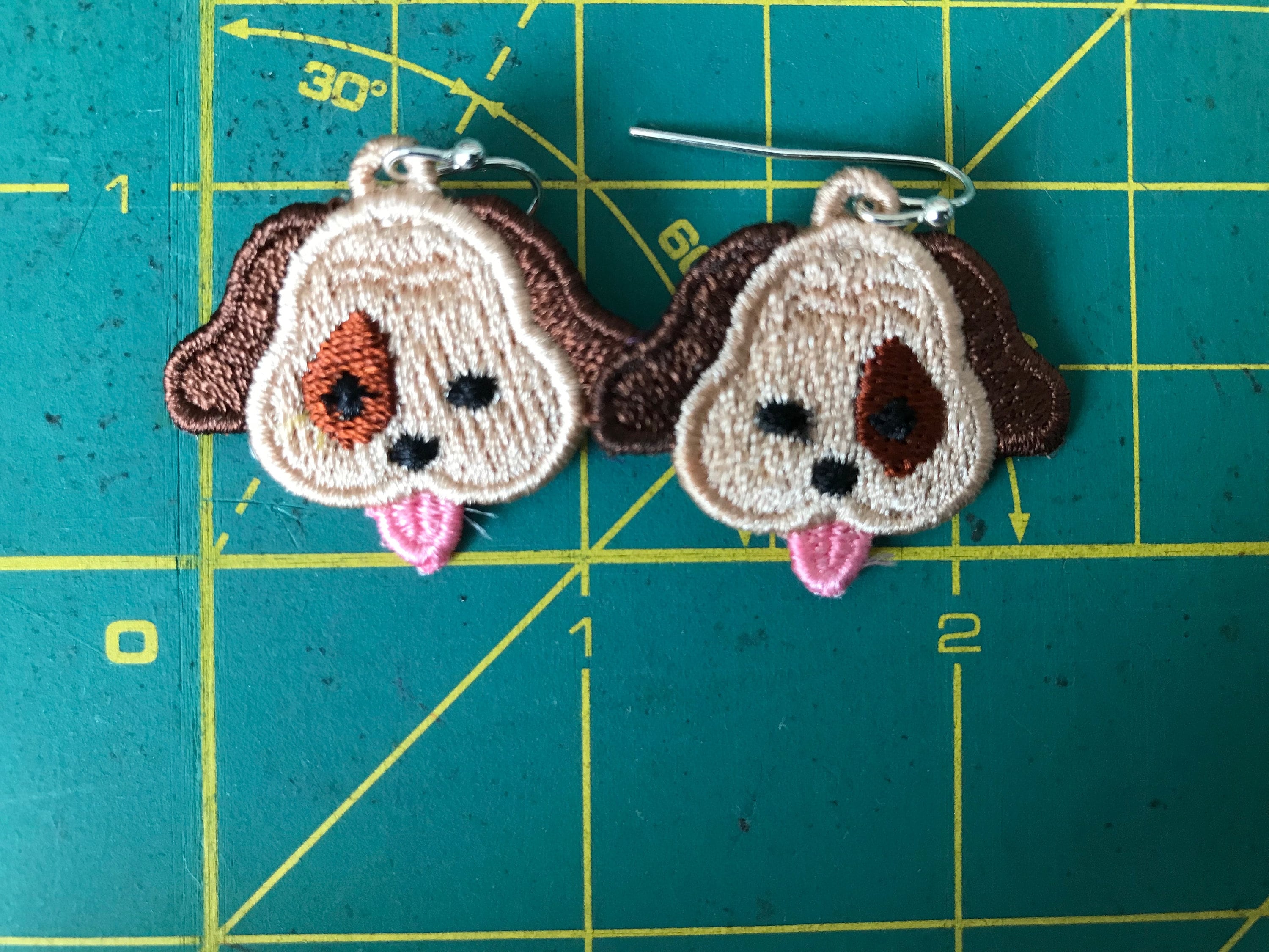 FSL Dog Earrings 3 FSL Dog Earring Embroidery Design Free Etsy