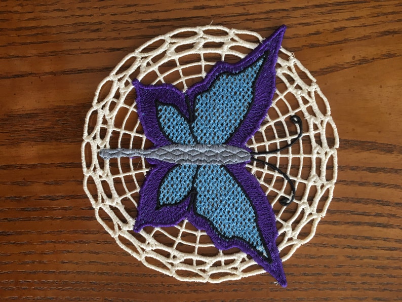 FSL Butterfly - FSL Coaster - Free Standing Lace - Butterfly Embroidery ...