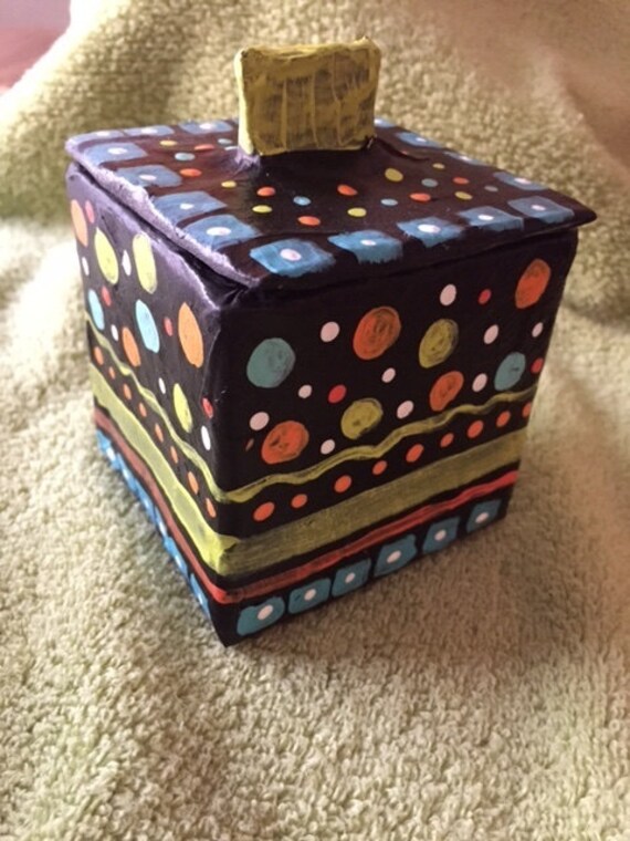 Handmade paper mache box | Etsy
