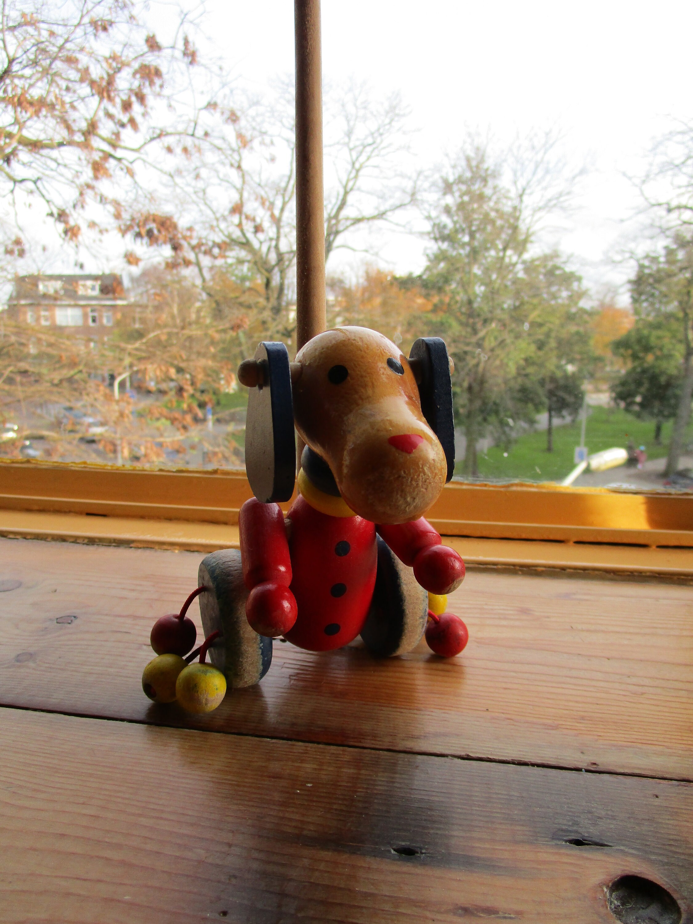 Wooden Handmade Rolling Dog Toy on a Stick Wooden Toy - Etsy Singapore