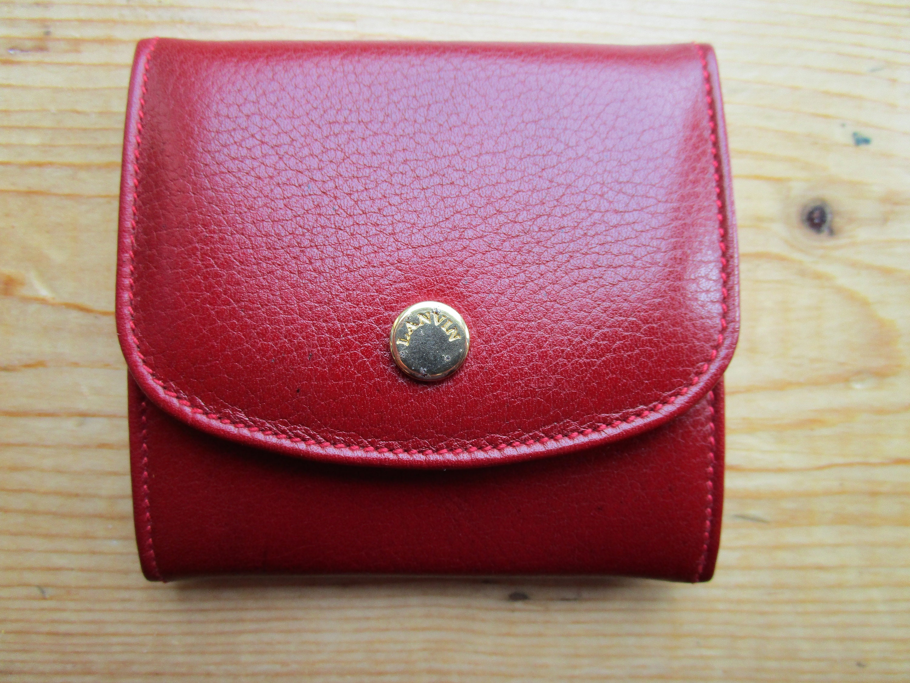 Pochette LANVIN Vintage Années 80 - Cuir Velours Noir, Dorures - Occasion En Excellent état