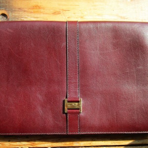 Vintage leather Etienne Aigner clutch * evening bag / carrier bag / embrayage / avondtas / draagtas, original 1980s