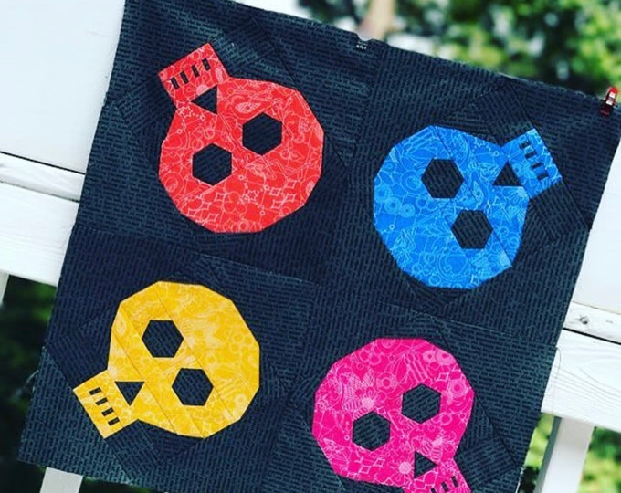 Skeleton Paper Pieced Quilt Block Pattern - Etsy Canada