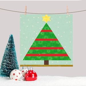 8-inch Christmas Tree Block Foundation Paper Piecing Quilting PDF quilt pattern download holiday Feliz Navidad quilt block oh Christmas tree