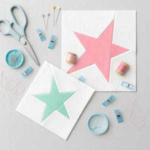 Easy 6” and 8” Star Quilt Block Paper Pieced Foundation pieced FPP quilt block easy baby quilt block classic quilting socalsew