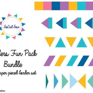 Quilt Pattern - Paper Piece - 5 Fun Paper Pieced Quilt Borders -  Quilt Border Bundle Flying Geese - easy - paper piecing foundation