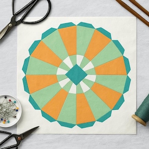 Malibu Beach Umbrella Quilt Block Pattern beach quilt summertime foundation paper piecing paper pieced fun modern modern quilting socalsew