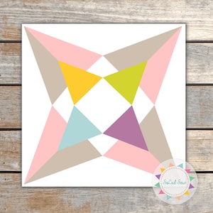Blocco trapunta a stella - Blocco circo - SoCalSew - patchwork su carta, tradizionalista moderno, principiante avanzato, patchwork di base, trapunta triangolare