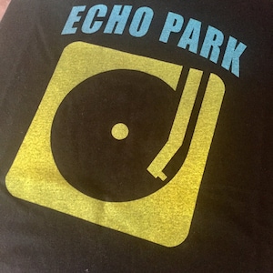 Echo Park Record Player Unisex Sceen Printed T Shirt Los Angeles California turntable hifi