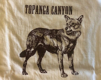 Topanga Canyon Coyote Screen Printed T Shirt Men's and Women's Sizes